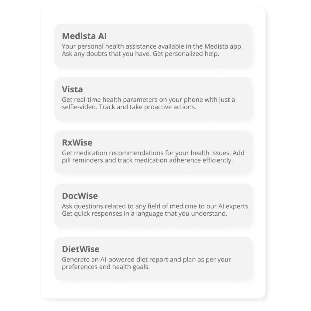 features of medista app